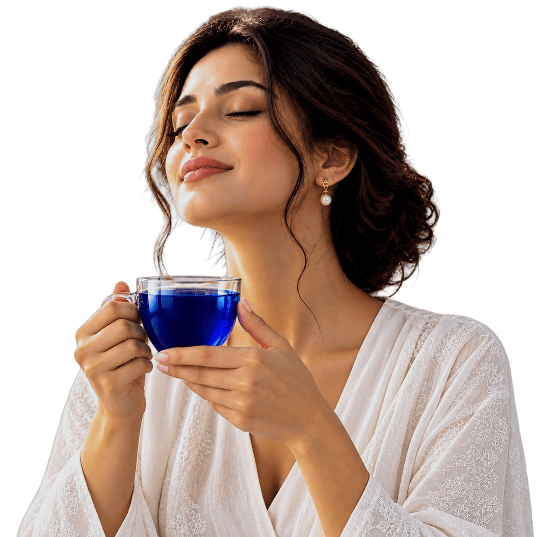 Lady Having Blue Aurea tea